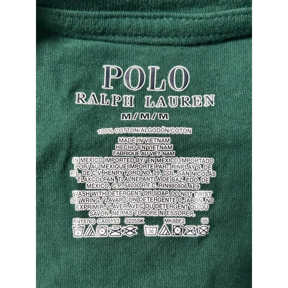 Polo Ralph Lauren Mens Long Sleeve Polo Bear Snowshoe Graphic T-Shirt Green M